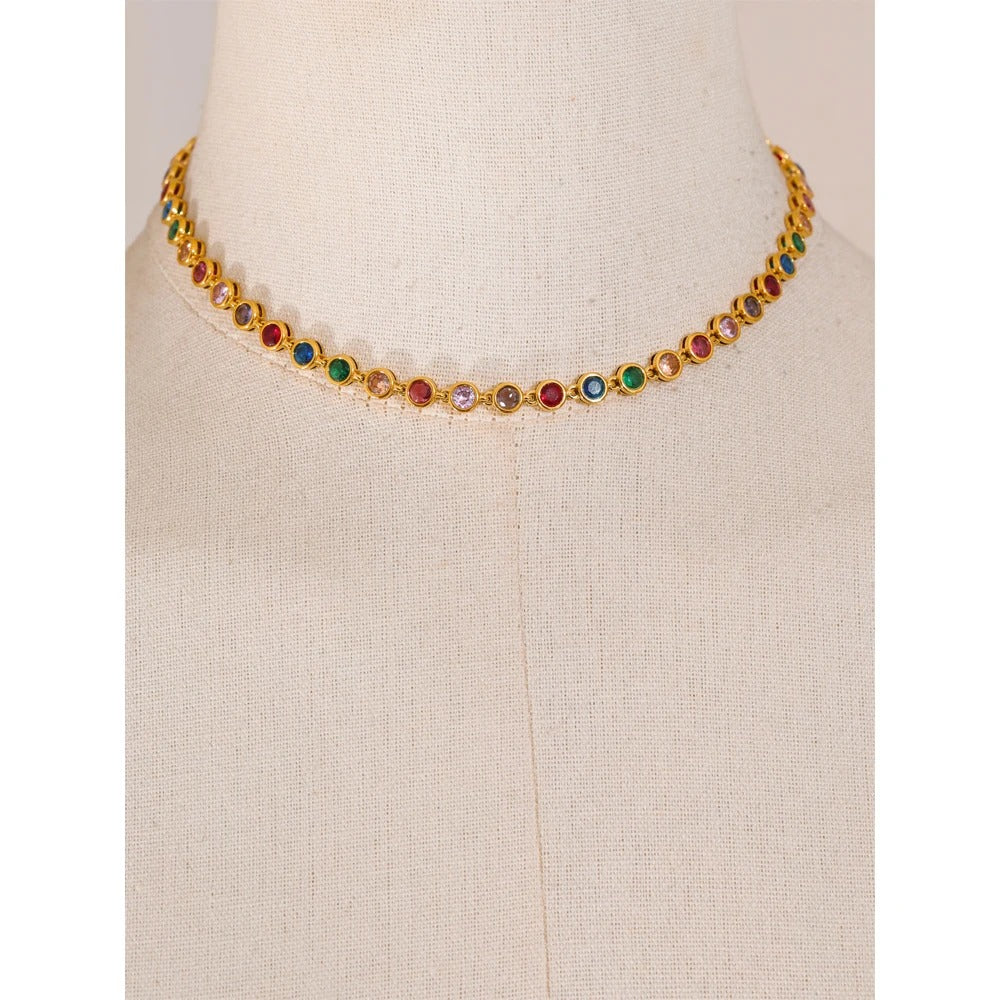 Colorful Circles Necklace and Bracelet Set - Image 5