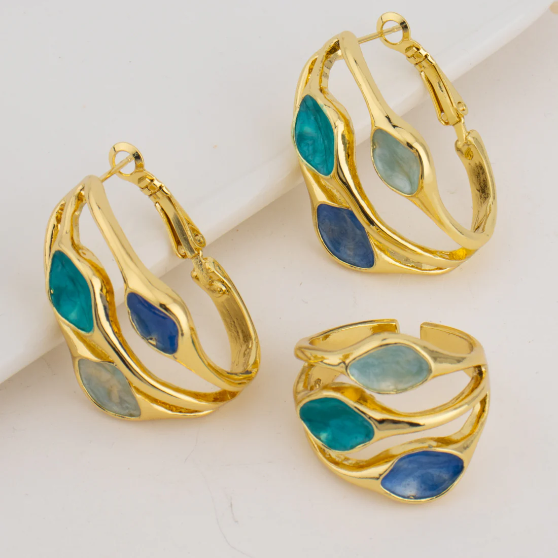 Colorful Earrings & Ring Set for Women - Image 2