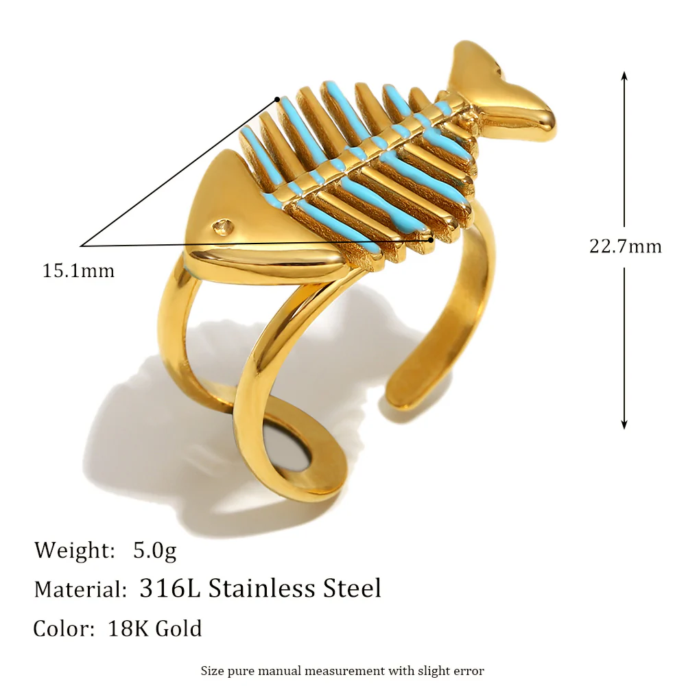 Colorful Fish Statement Ring - Image 3