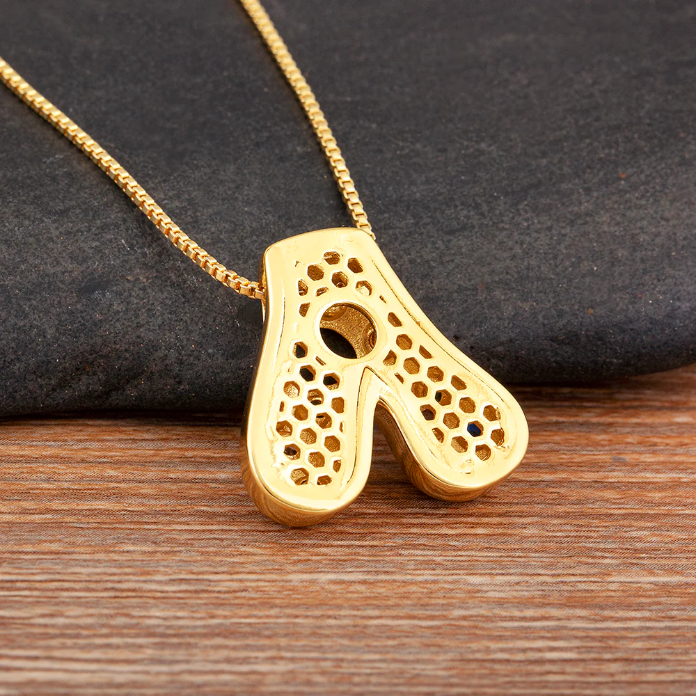 Colorful Gem Bubble Initial Pendant Necklace - Image 28