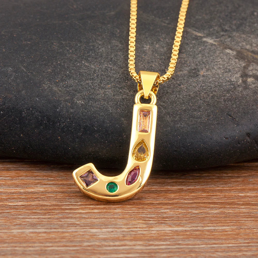 Colorful Gemstone Initial Pendant Necklace - Image 18