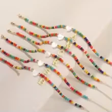 Colorful Initial Heart Anklet - Image 5