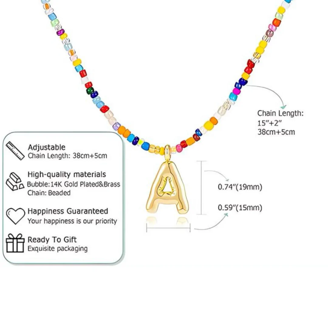Colorful Letter Necklace - Image 8