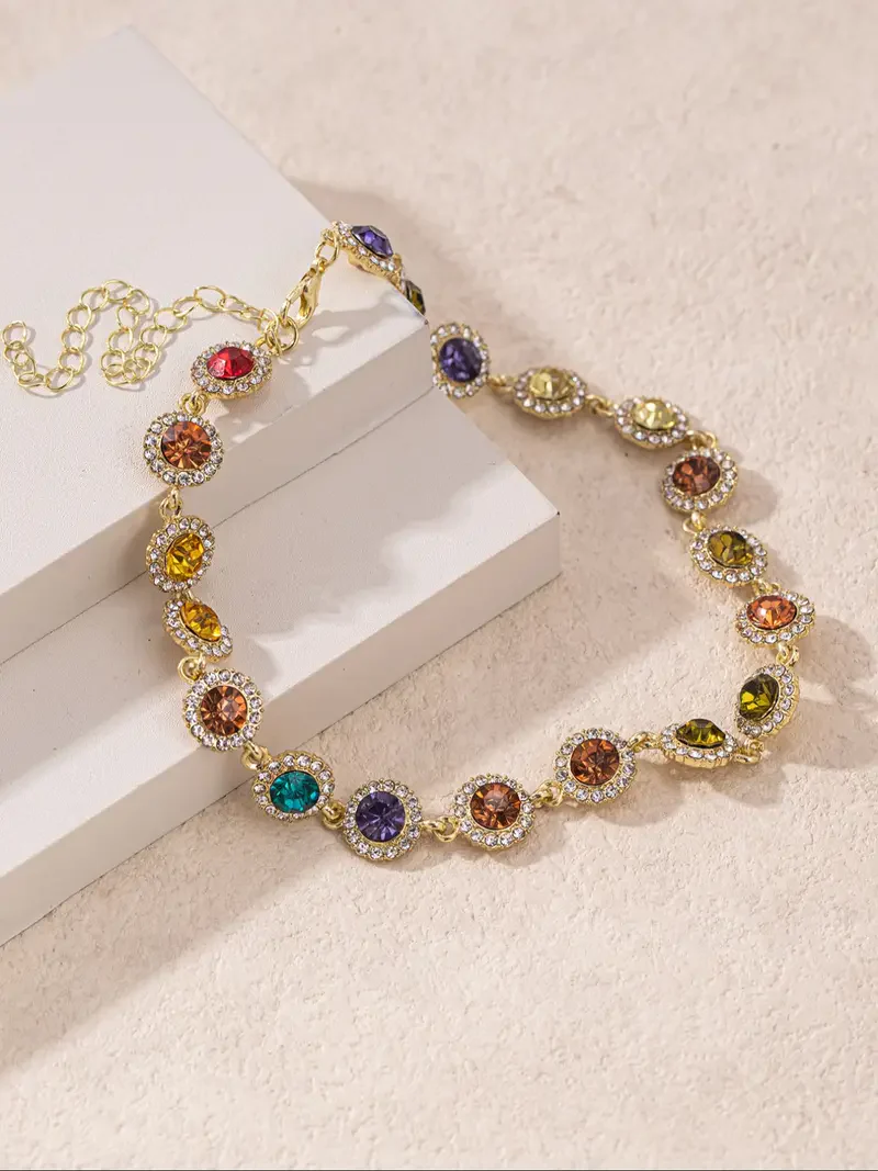 Colorful Rhinestone Necklace - Image 2