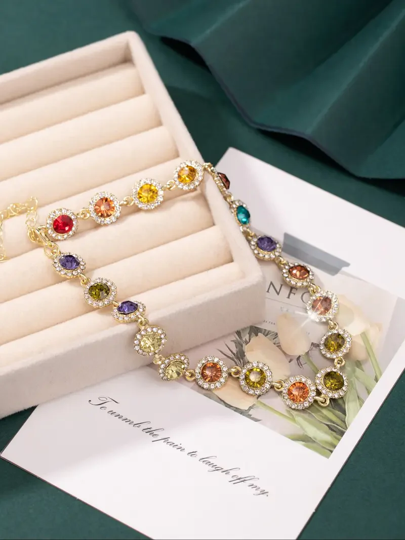Colorful Rhinestone Necklace - Image 4