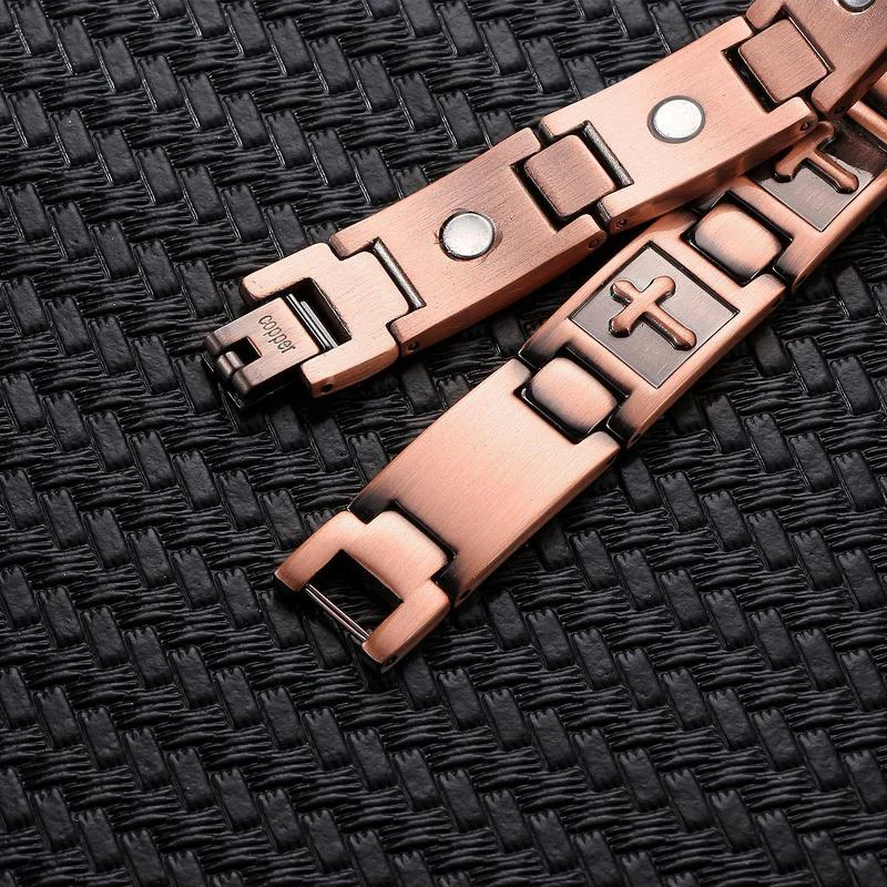 Couple Cross Magnetic Copper Bracelet - Image 5