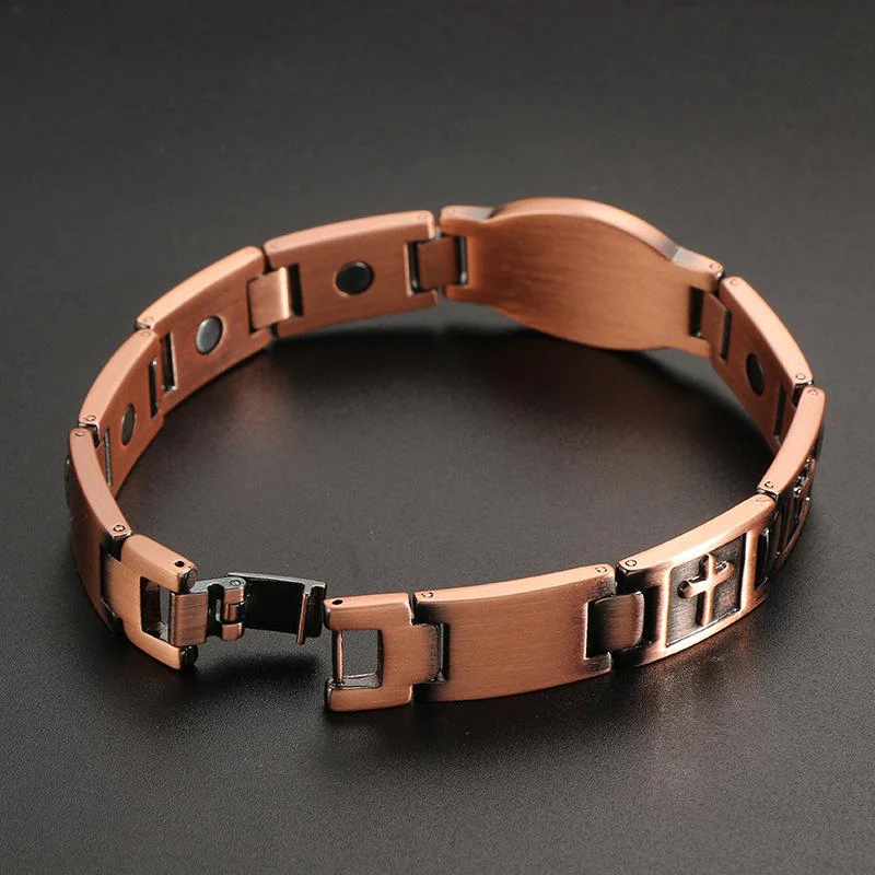 Couple Cross Magnetic Copper Bracelet - Image 6