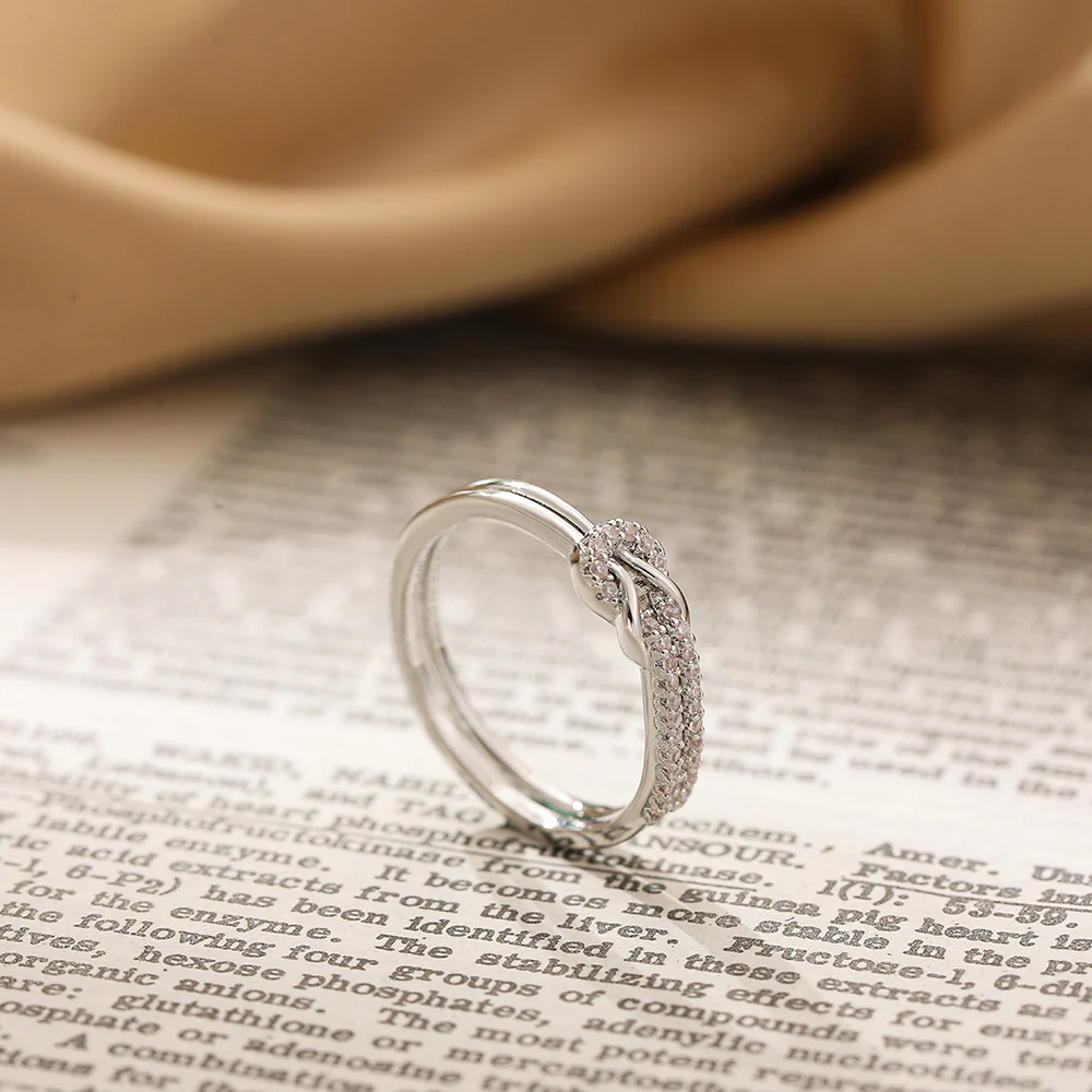 Couple Knot Zircon Ring Set - Image 3