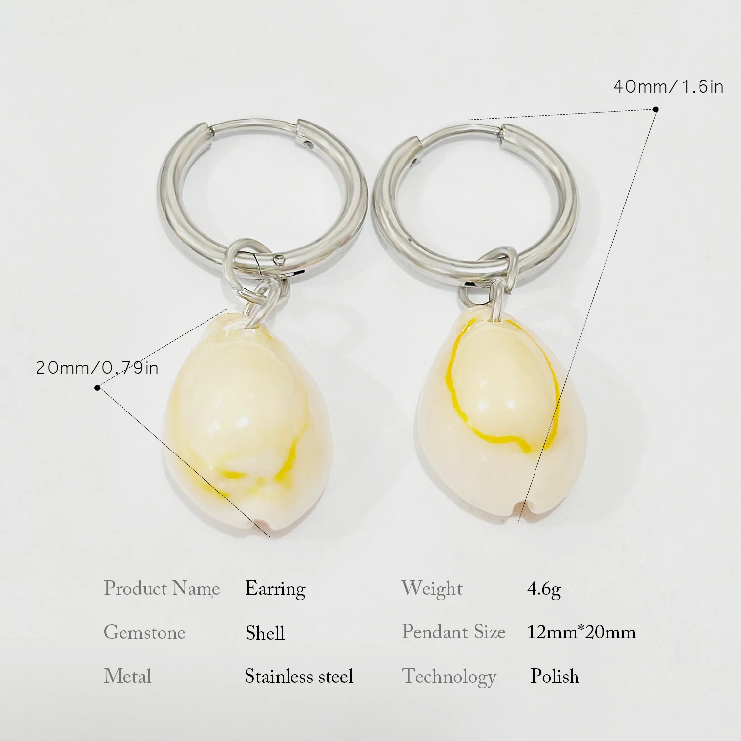 Cowrie Shell Hoop Earrings - Image 3