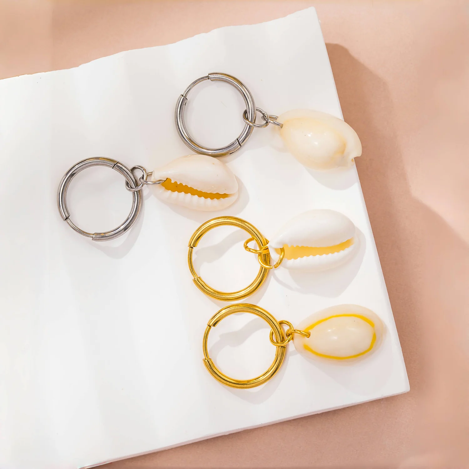 Cowrie Shell Hoop Earrings - Image 5