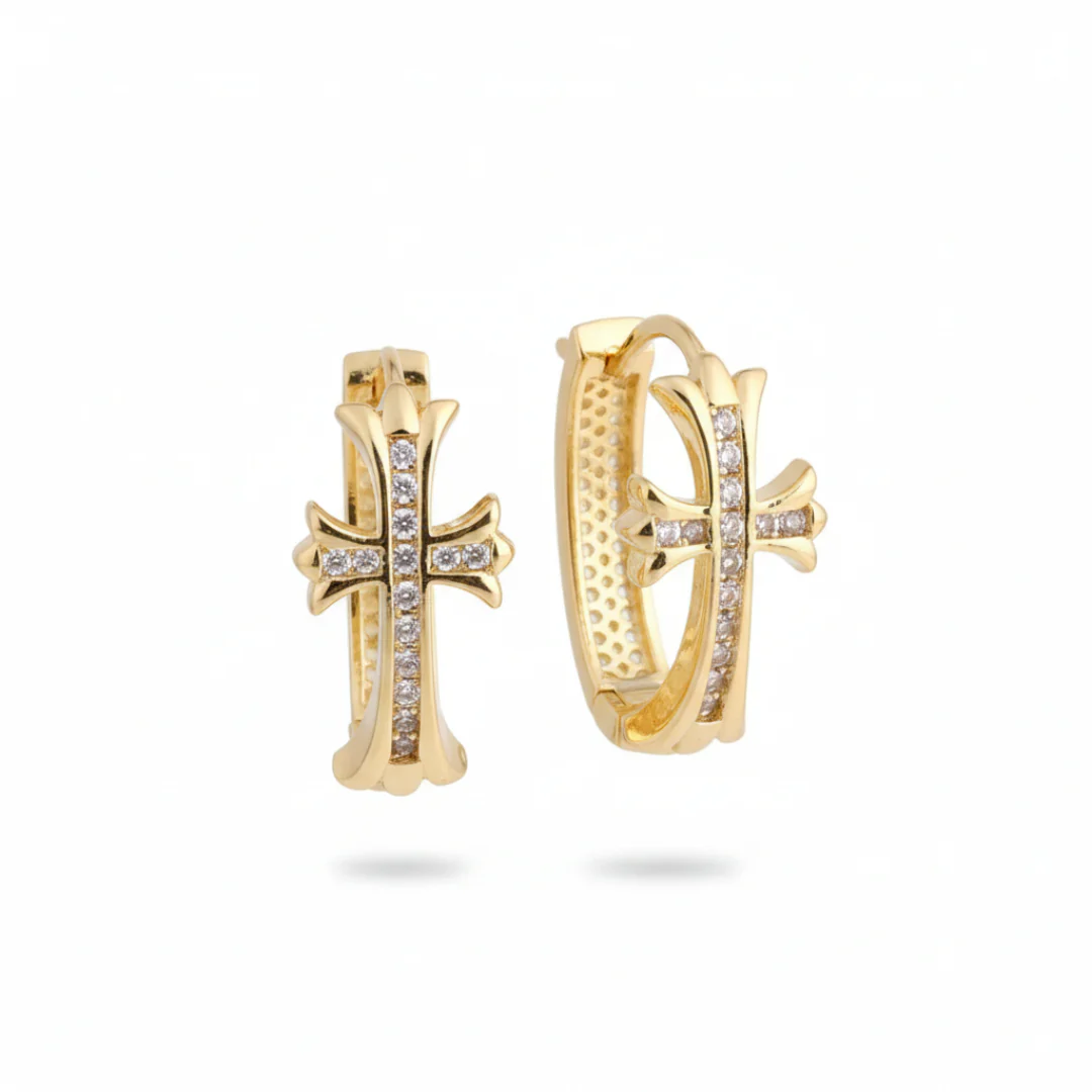 Cross Hoop Earrings - Image 11