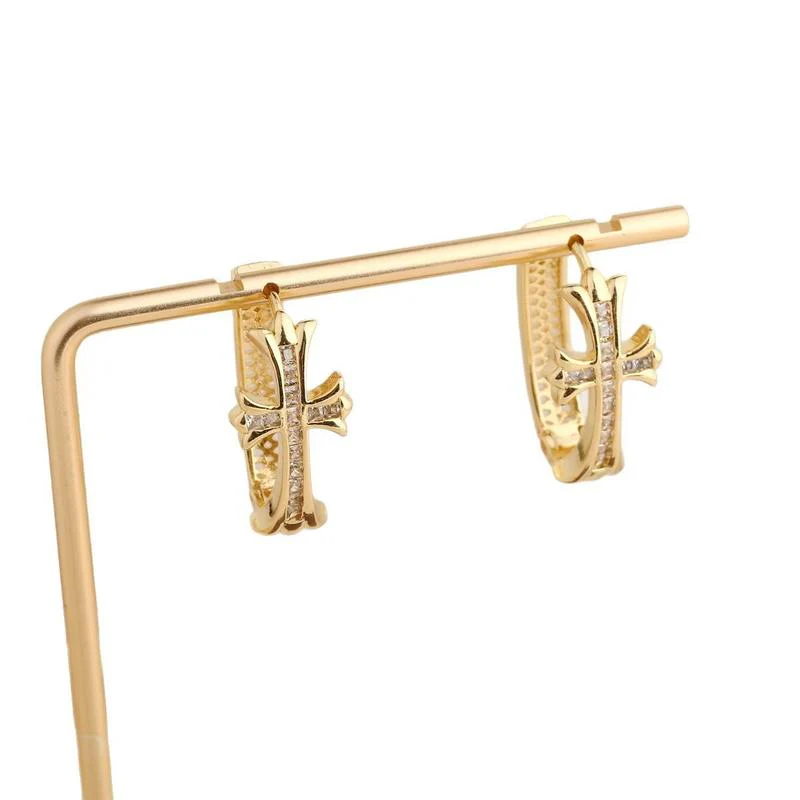 Cross Hoop Earrings - Image 2