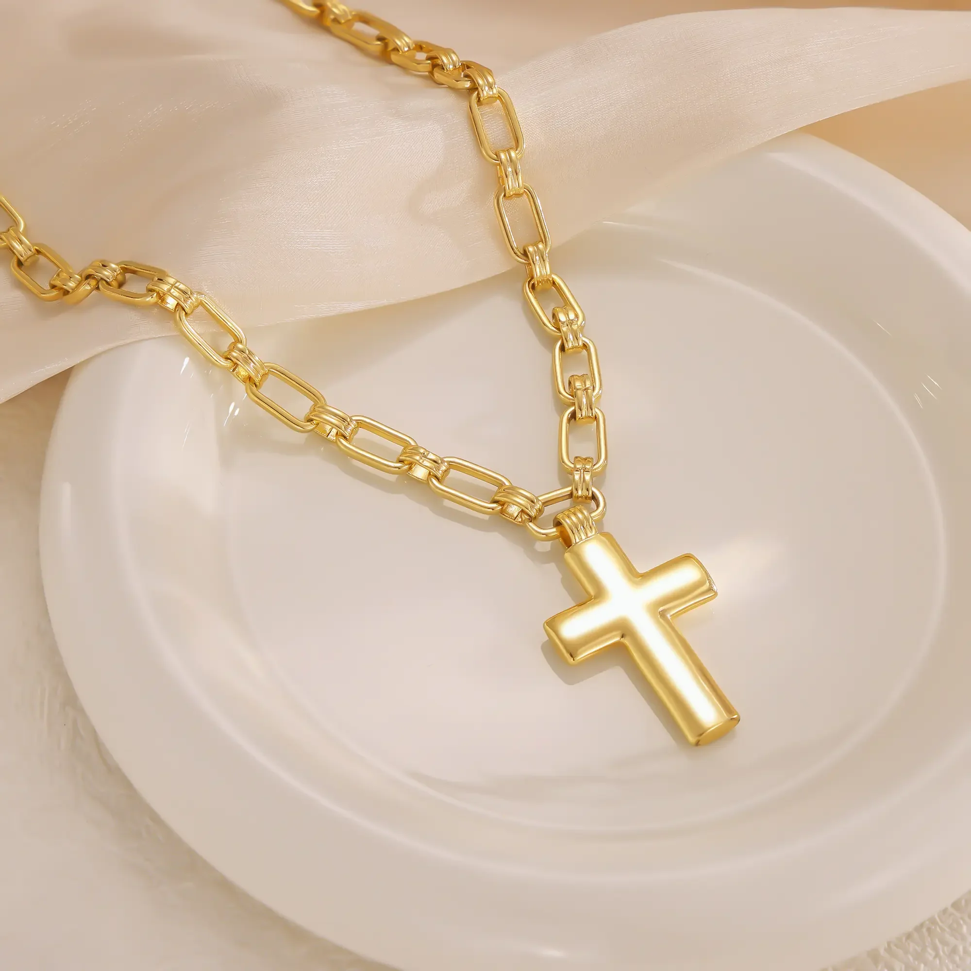 Cross Paperclip Necklace - Image 2