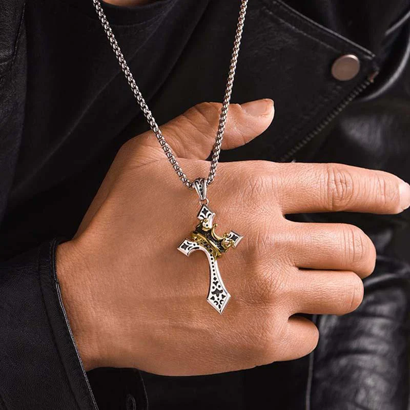 Crown Cross Necklace - Image 2