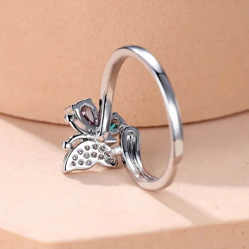 Crystal Butterfly Statement Ring - Image 3