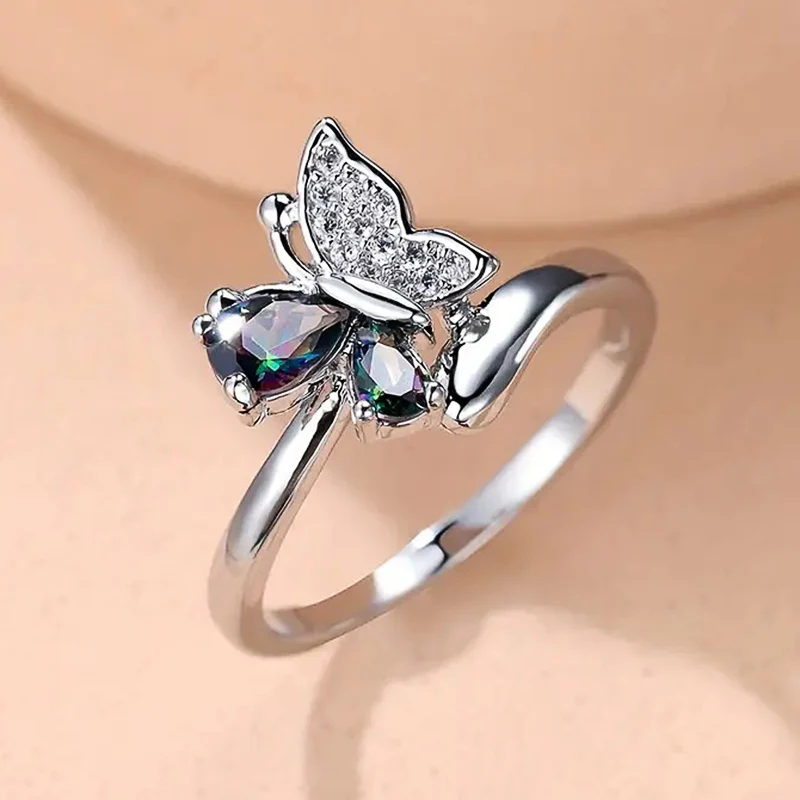 Crystal Butterfly Statement Ring - Image 4