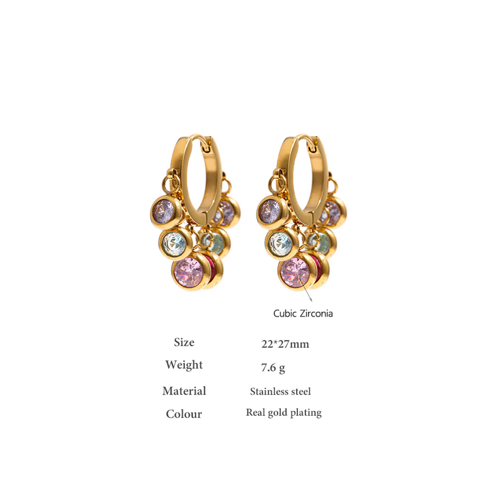 Crystal Dangle Hoop Earrings - Image 7