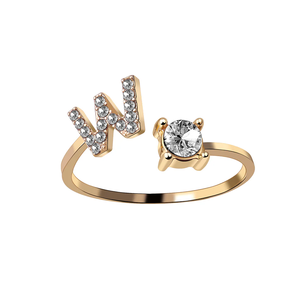 Crystal Initial Open Ring - Image 24