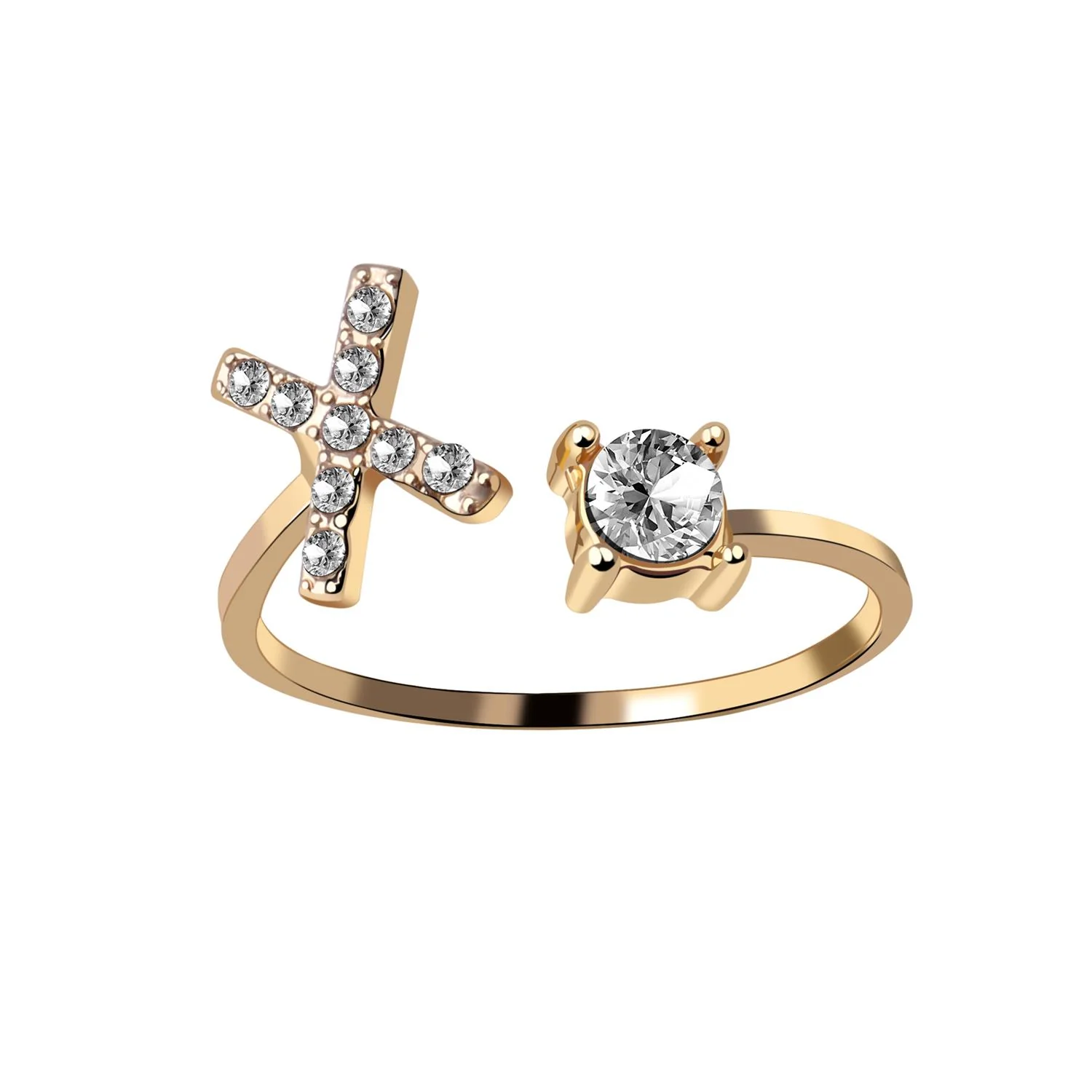 Crystal Initial Open Ring - Image 25