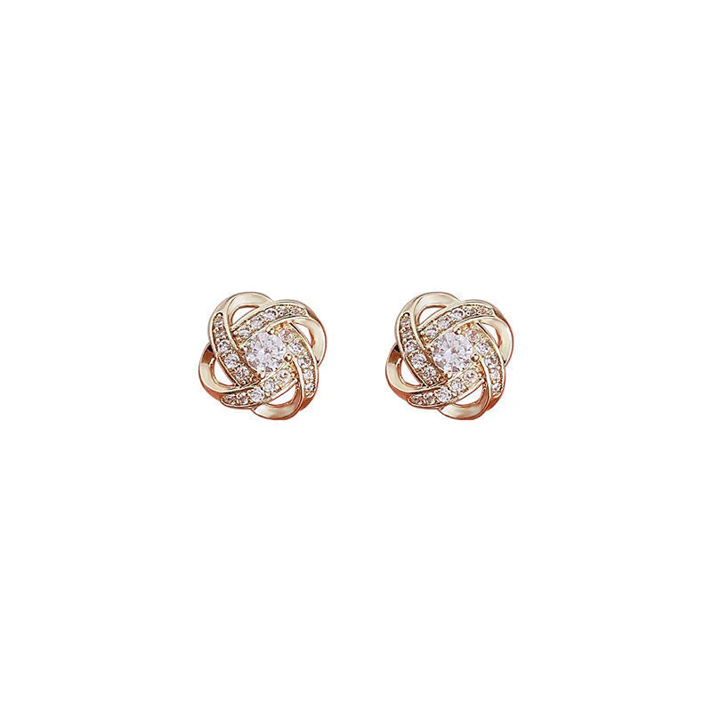 Crystal Knot Stud Earrings - Image 3