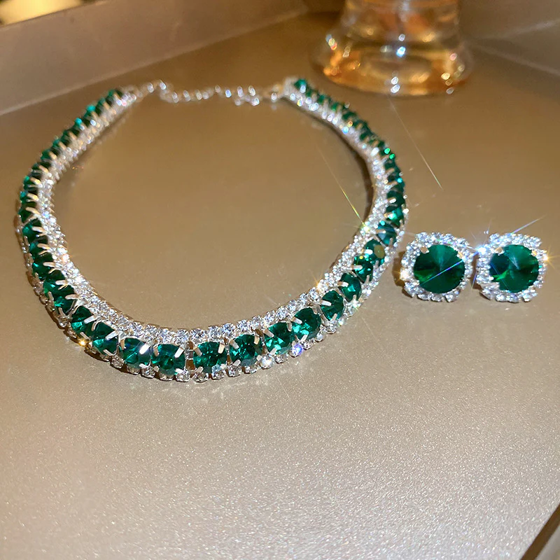 Crystal Necklace & Earrings Bridal Set - Image 2