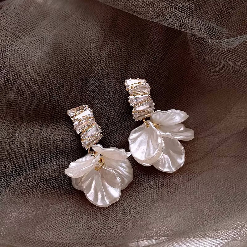 Crystal Petal Drop Earrings - Image 2