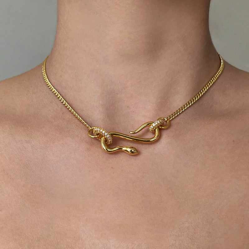 Crystal Snake Pendant Necklace