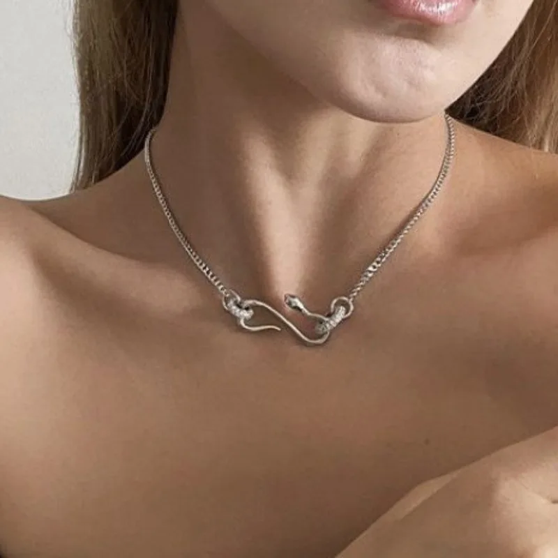 Crystal Snake Pendant Necklace - Image 2