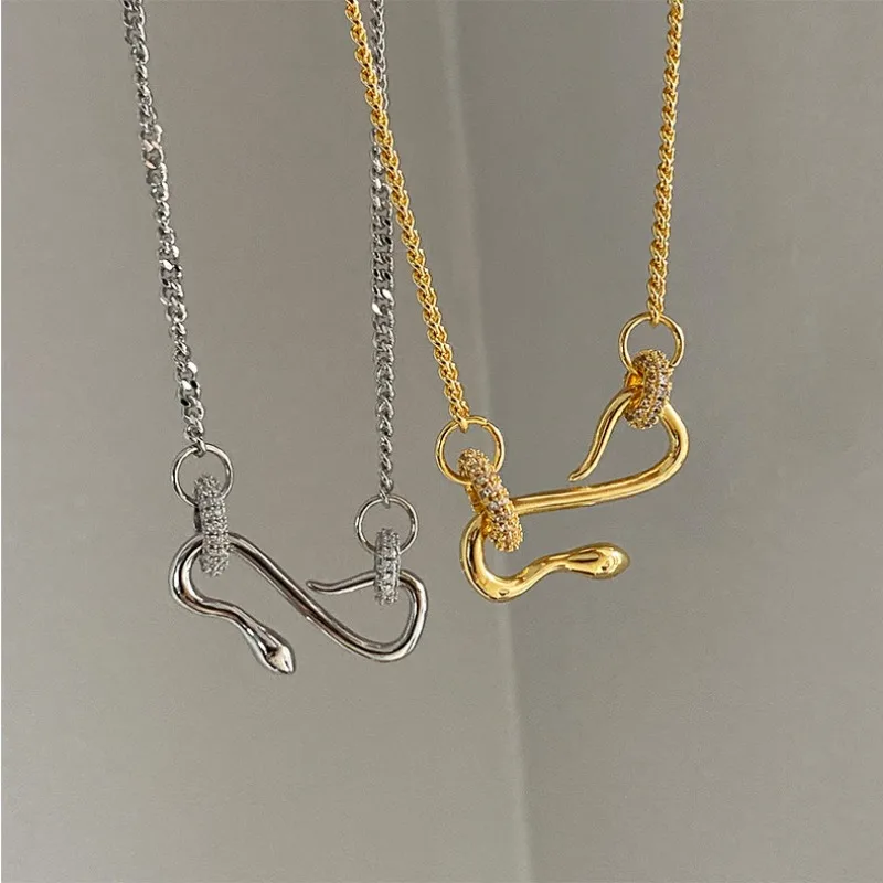 Crystal Snake Pendant Necklace - Image 3