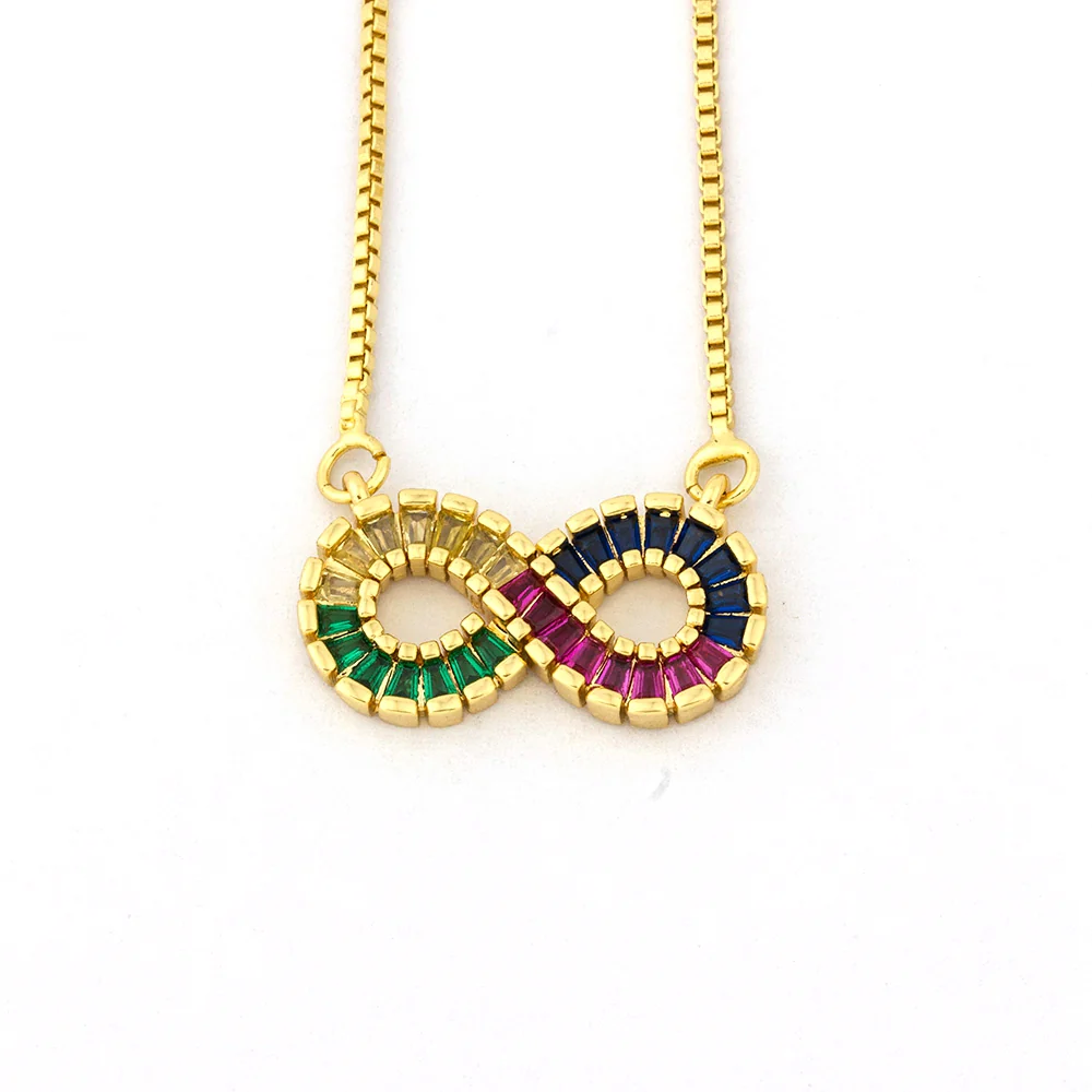 CZ Infinity Pendant Necklace - Image 3