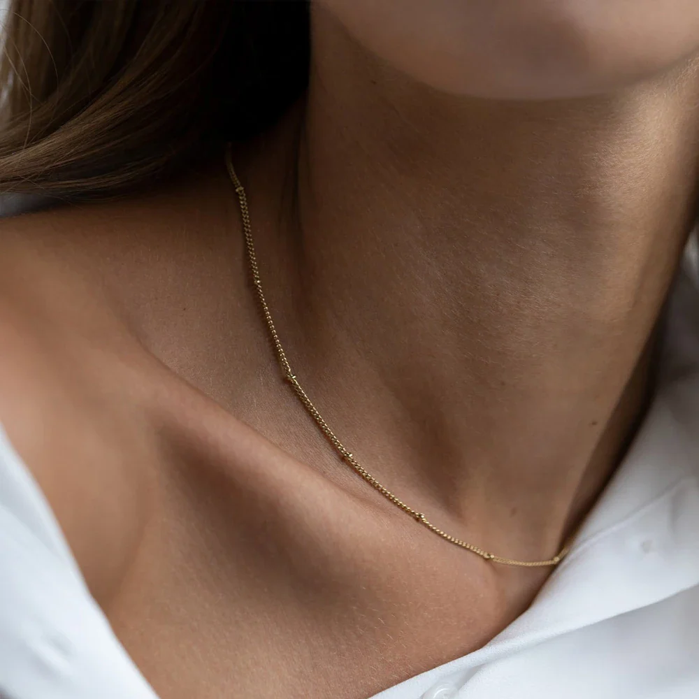 Dainty Bead Choker Necklace - Image 3