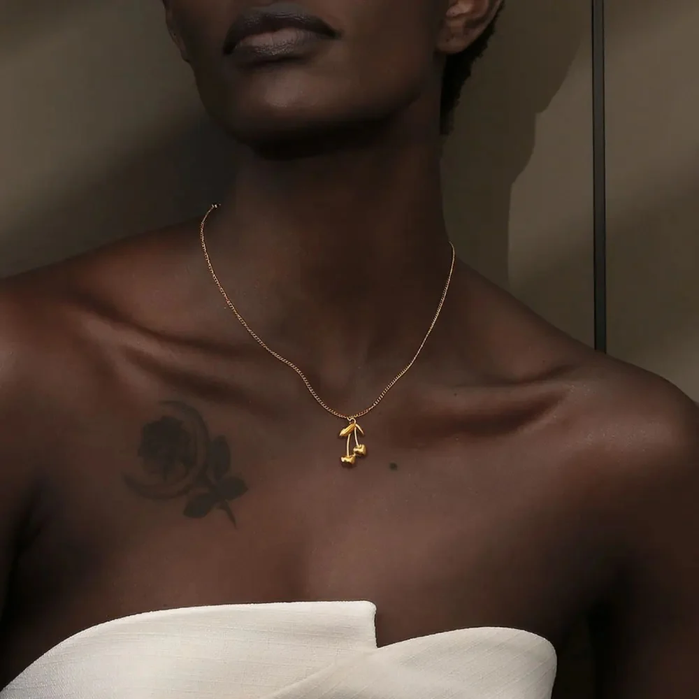 Dainty Bold Cherry Necklace - Image 3
