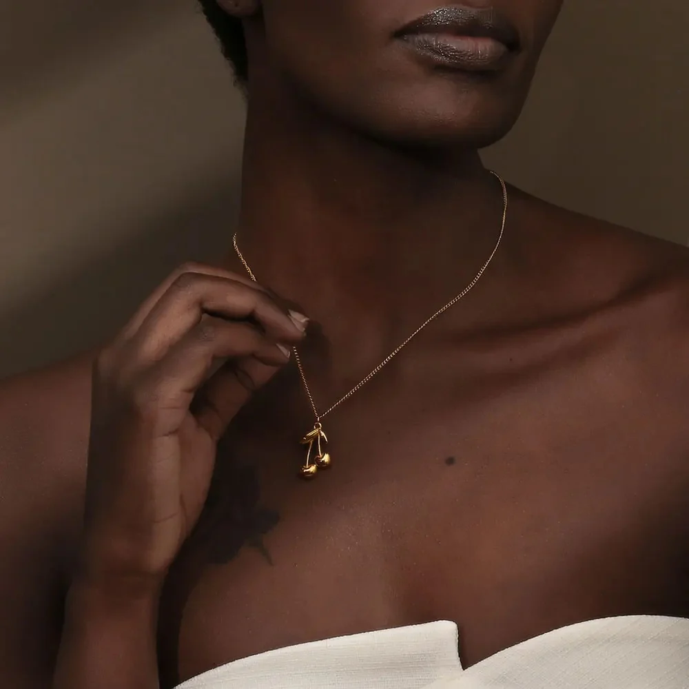 Dainty Bold Cherry Necklace - Image 4