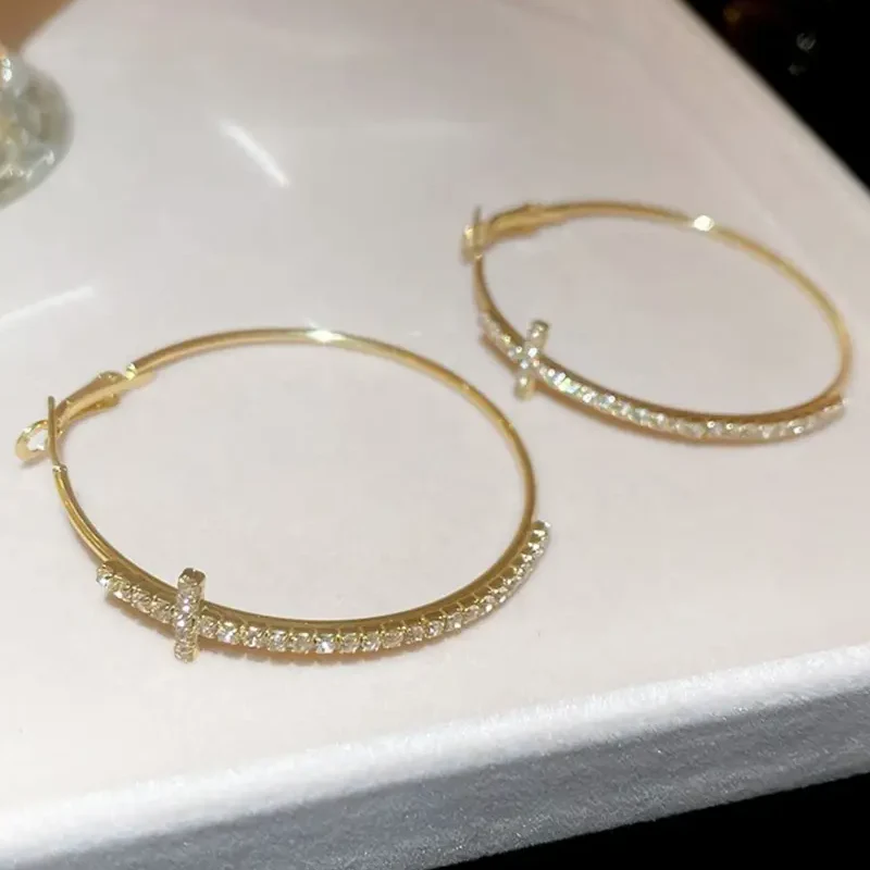 Dainty Cross Hoop Earrings - Image 6