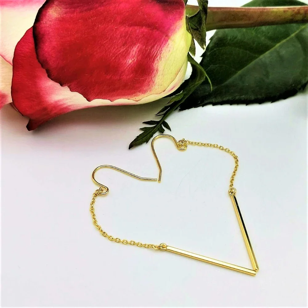 Dainty Dangling Bar Earrings - Image 5