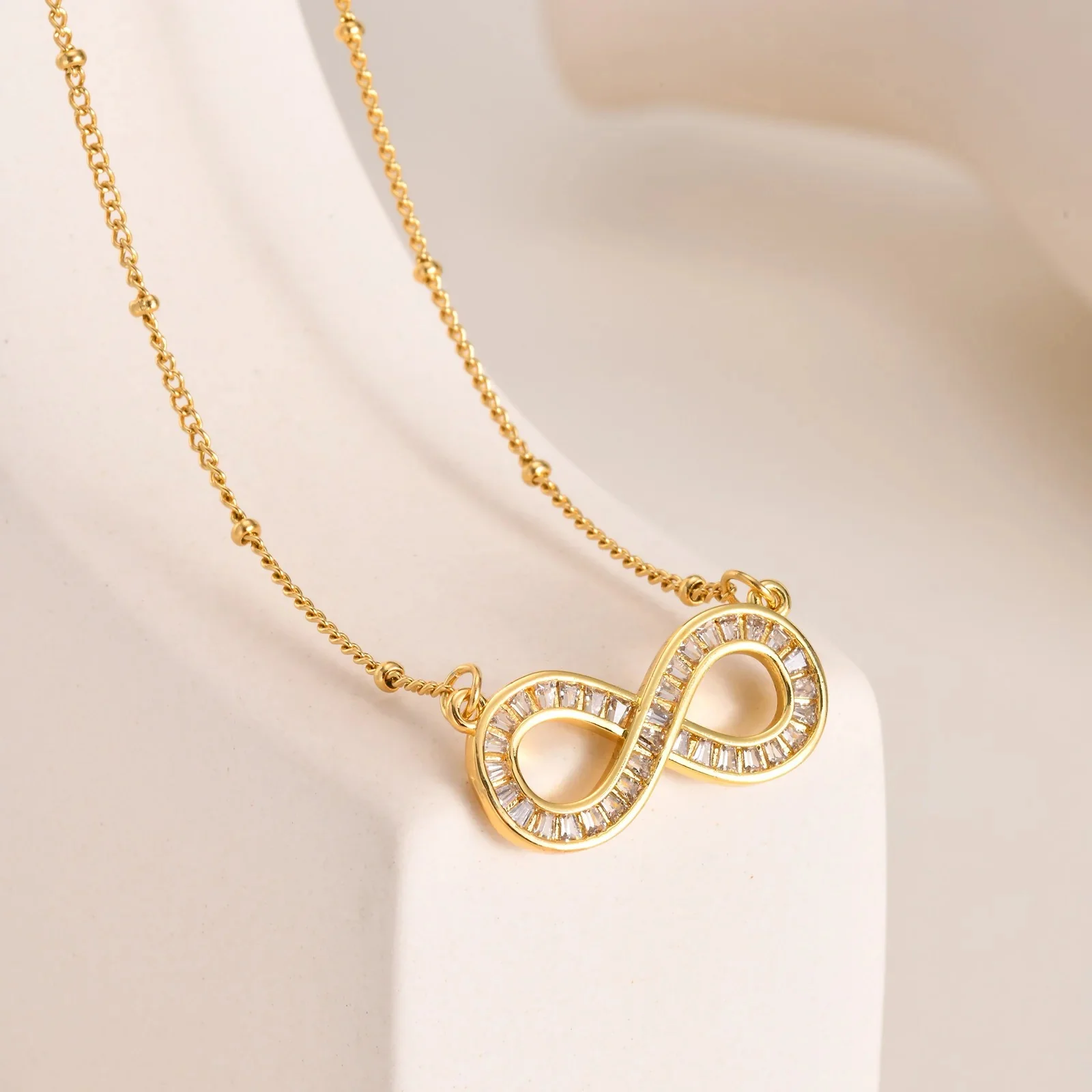Dainty Diamond Infinity Necklace - Image 3