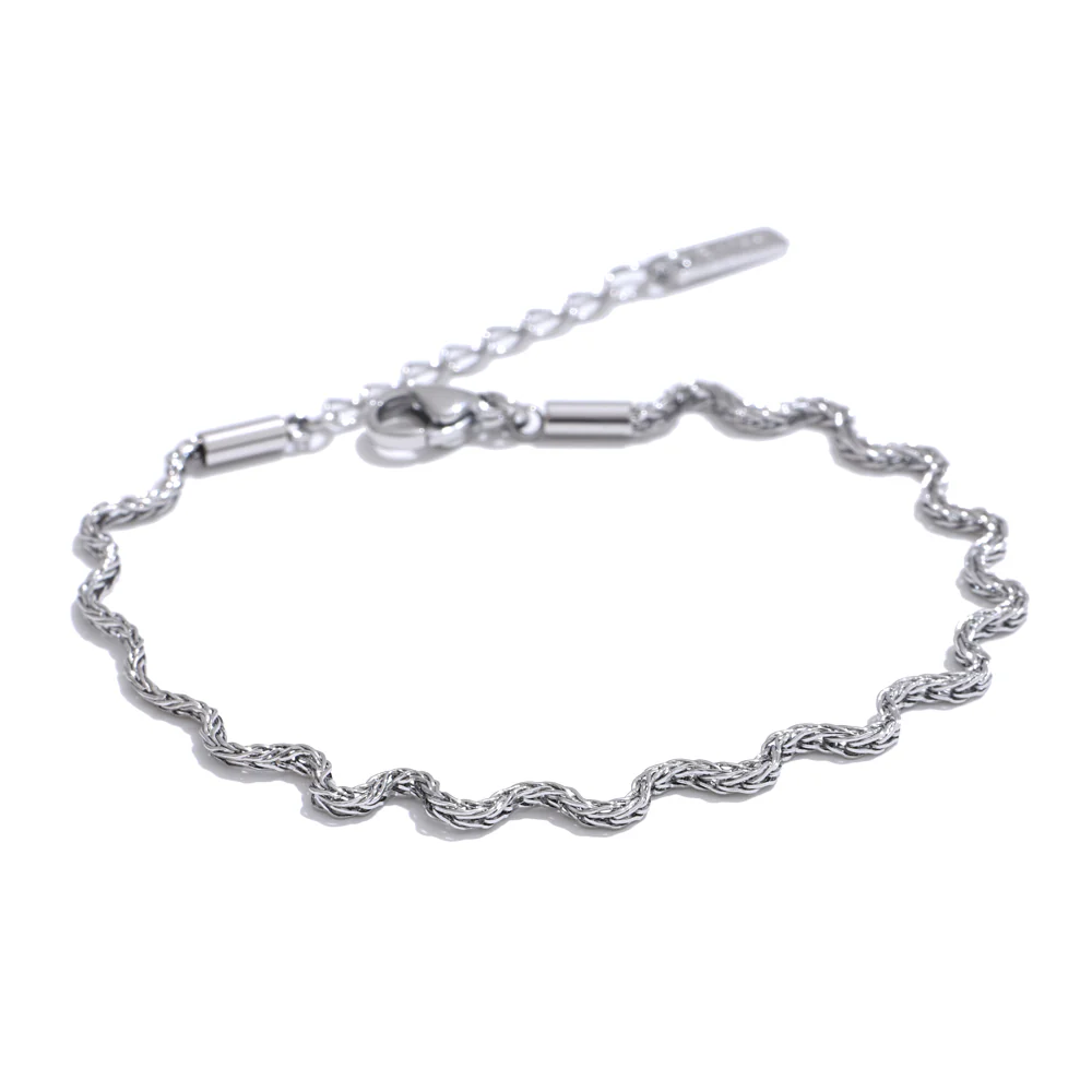 Dainty Gold Chain Drop Bracelet - Image 3