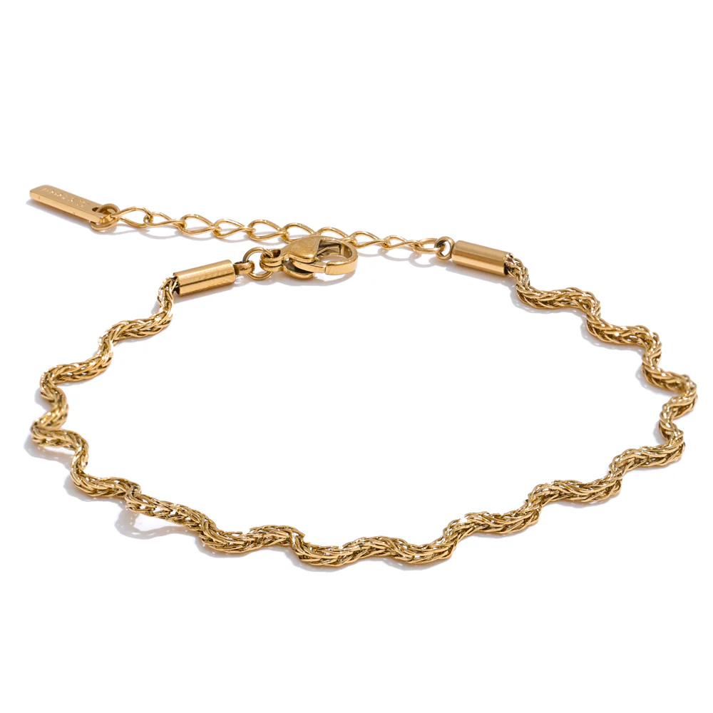 Dainty Gold Chain Drop Bracelet - Image 4