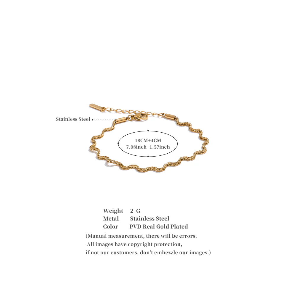 Dainty Gold Chain Drop Bracelet - Image 5
