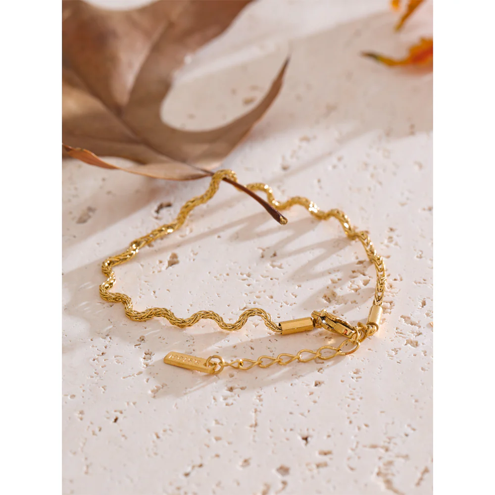 Dainty Gold Chain Drop Bracelet - Image 6