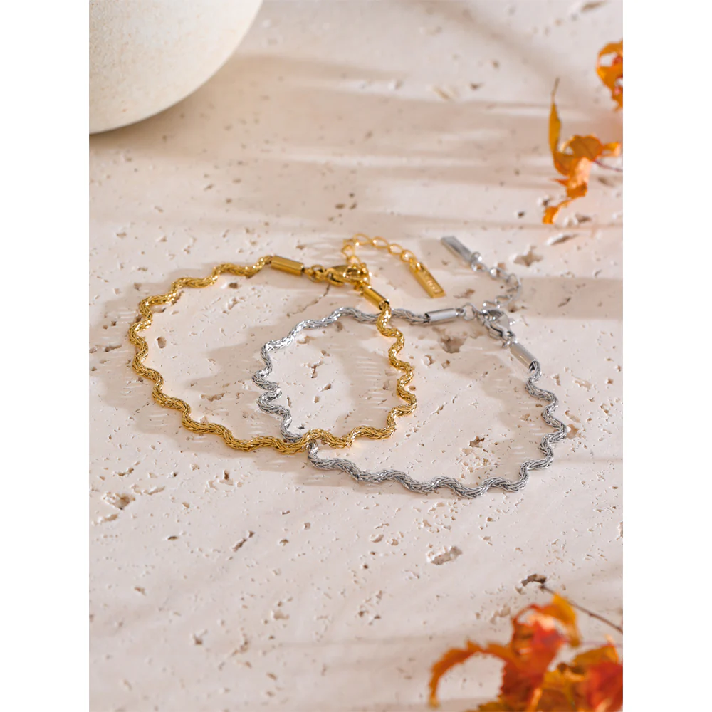 Dainty Gold Chain Drop Bracelet - Image 7