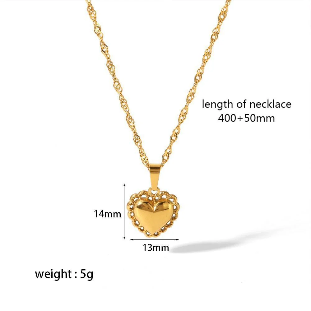 Dainty Gold Heart Choker Necklace - Image 3