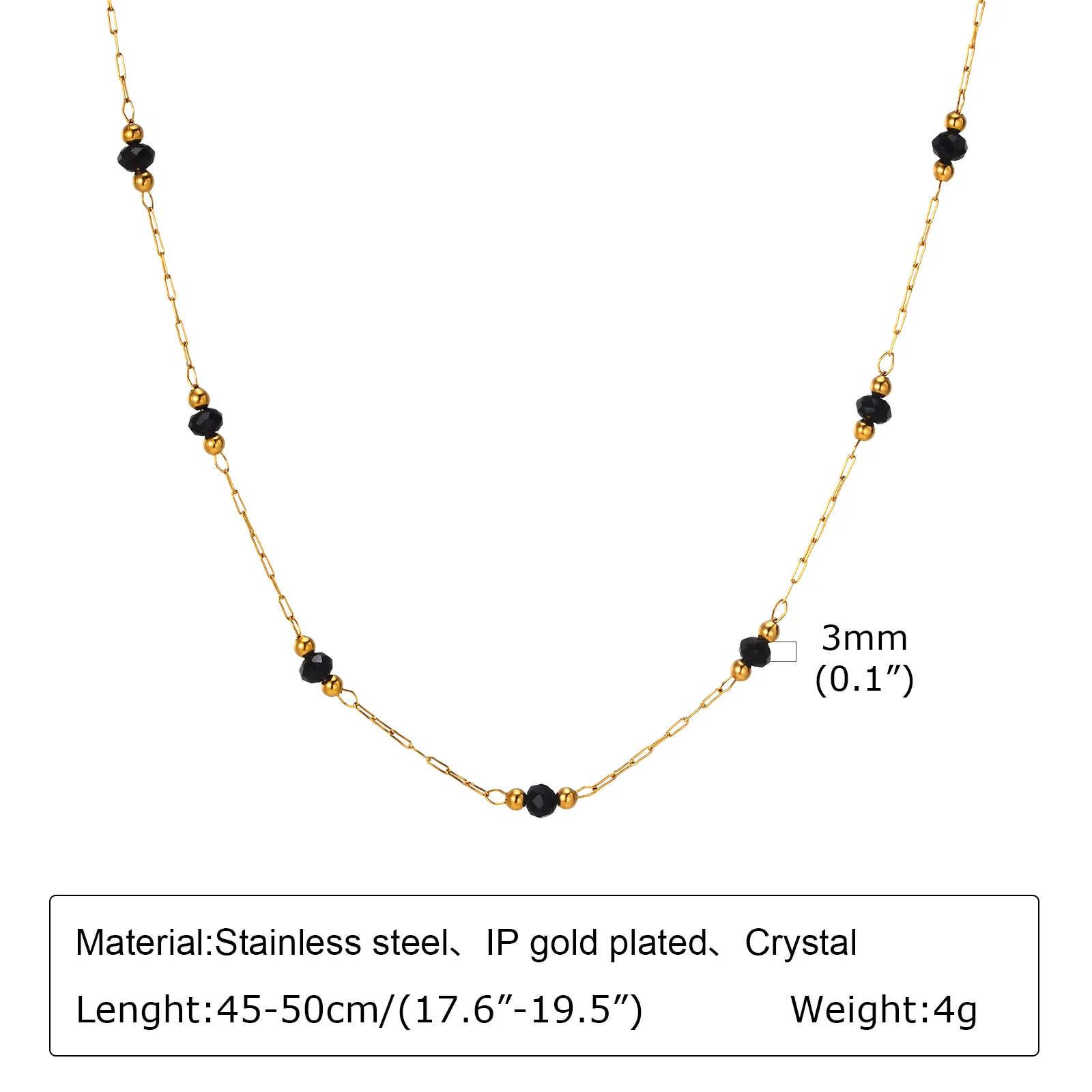 Dainty Green Crystal Bead Necklace - Image 2