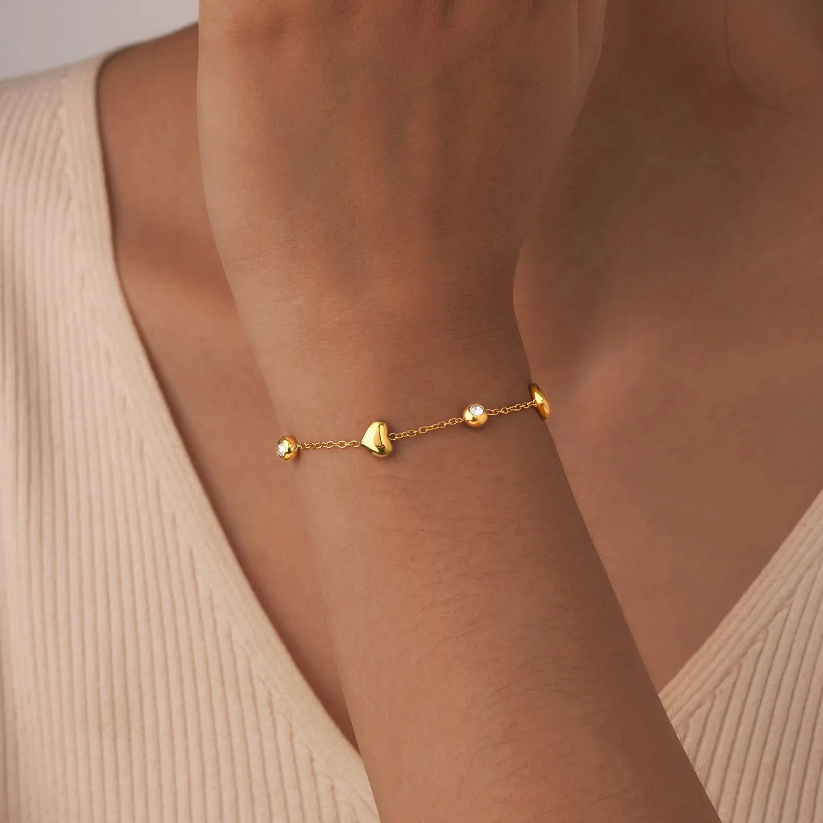 Dainty Heart Friendship Bracelet - Image 2