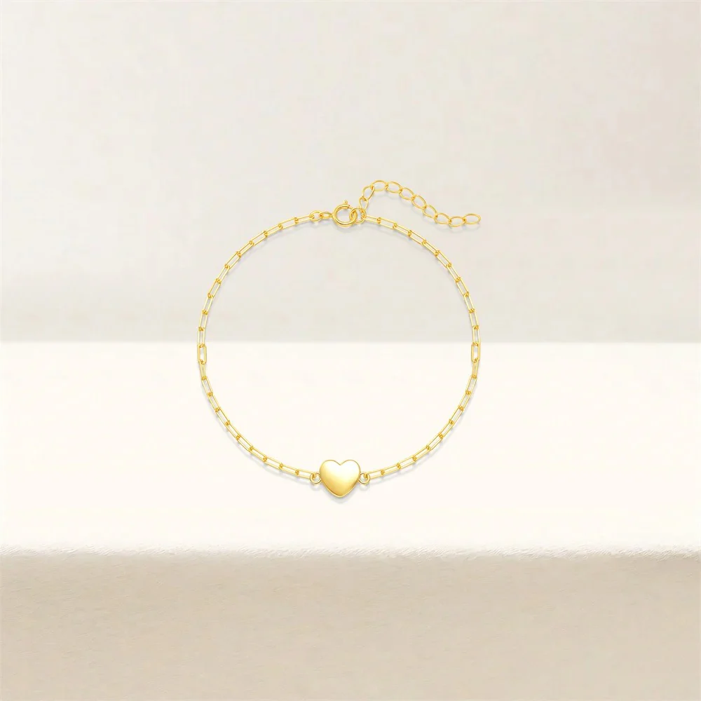 Dainty Heart Paper Clip Bracelet - Image 2