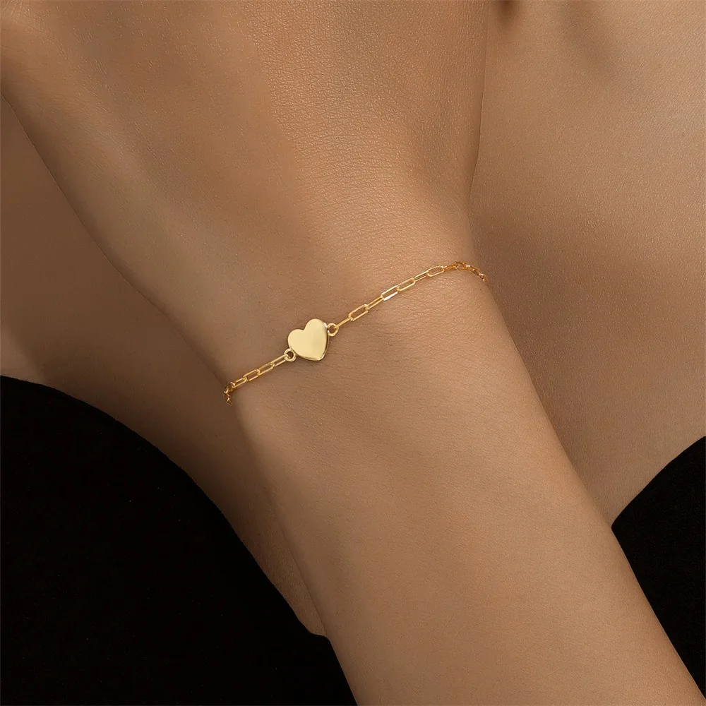 Dainty Heart Paper Clip Bracelet - Image 5