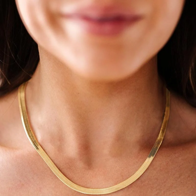 Dainty Herringbone Necklace - Image 2