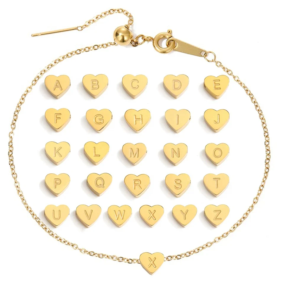 Dainty Initial Heart Bracelet - Image 3