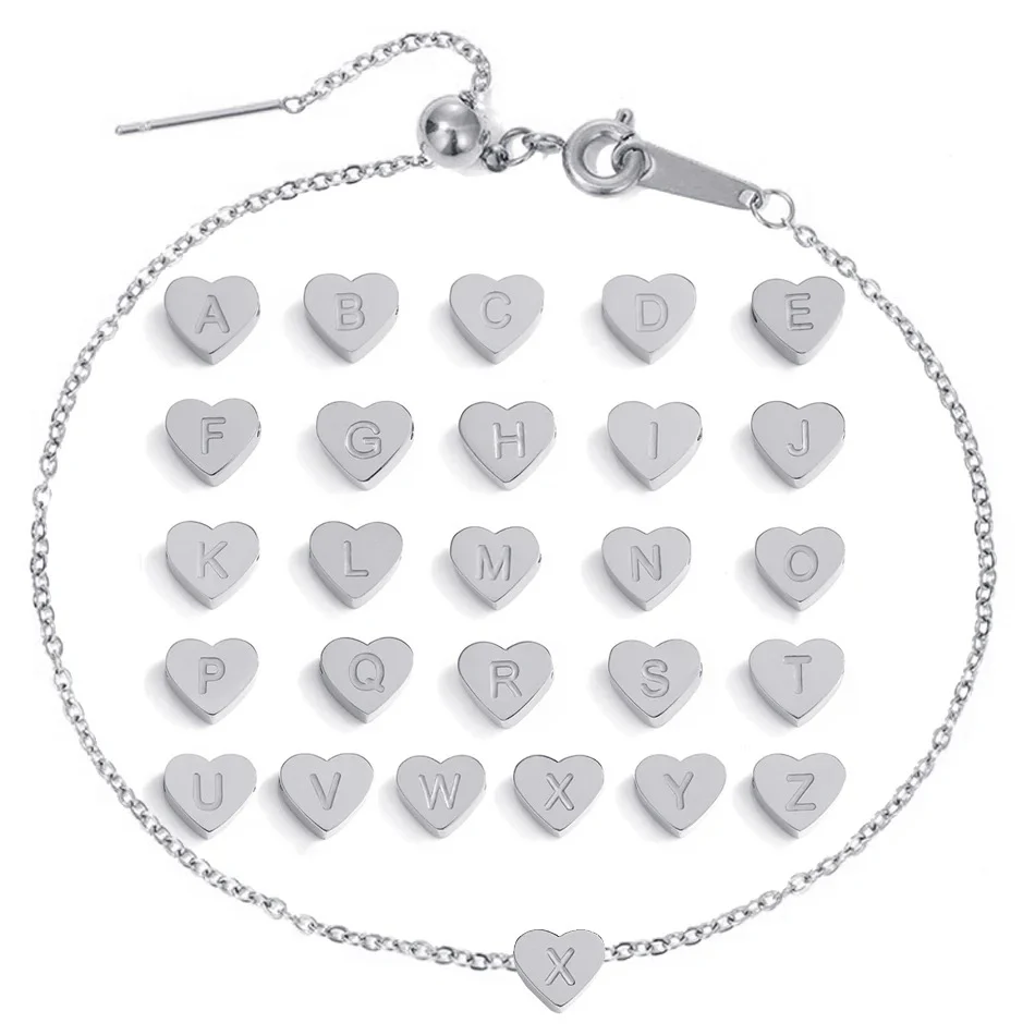 Dainty Initial Heart Bracelet - Image 4