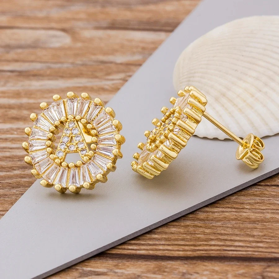 Dainty Initial Letter Earrings - Image 7